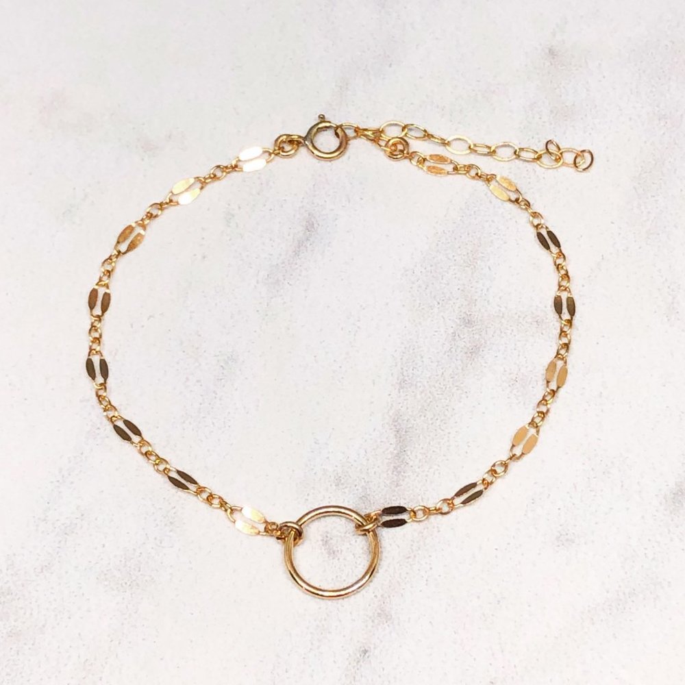 Anthropologie 14k Gold Fill Karma Bracelet